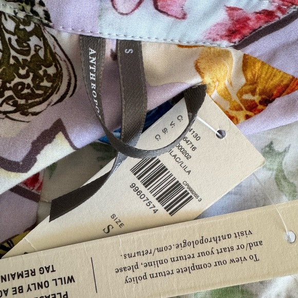 Anthropologie The Pollie Swing Tunic Button Down Floral Mini Dress Size Small - Picture 7 of 10